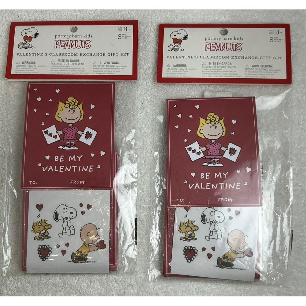 NEW Peanuts Snoopy Sally Be My Valentine Classroom Valentines 8 per pkg - 2 Pkgs